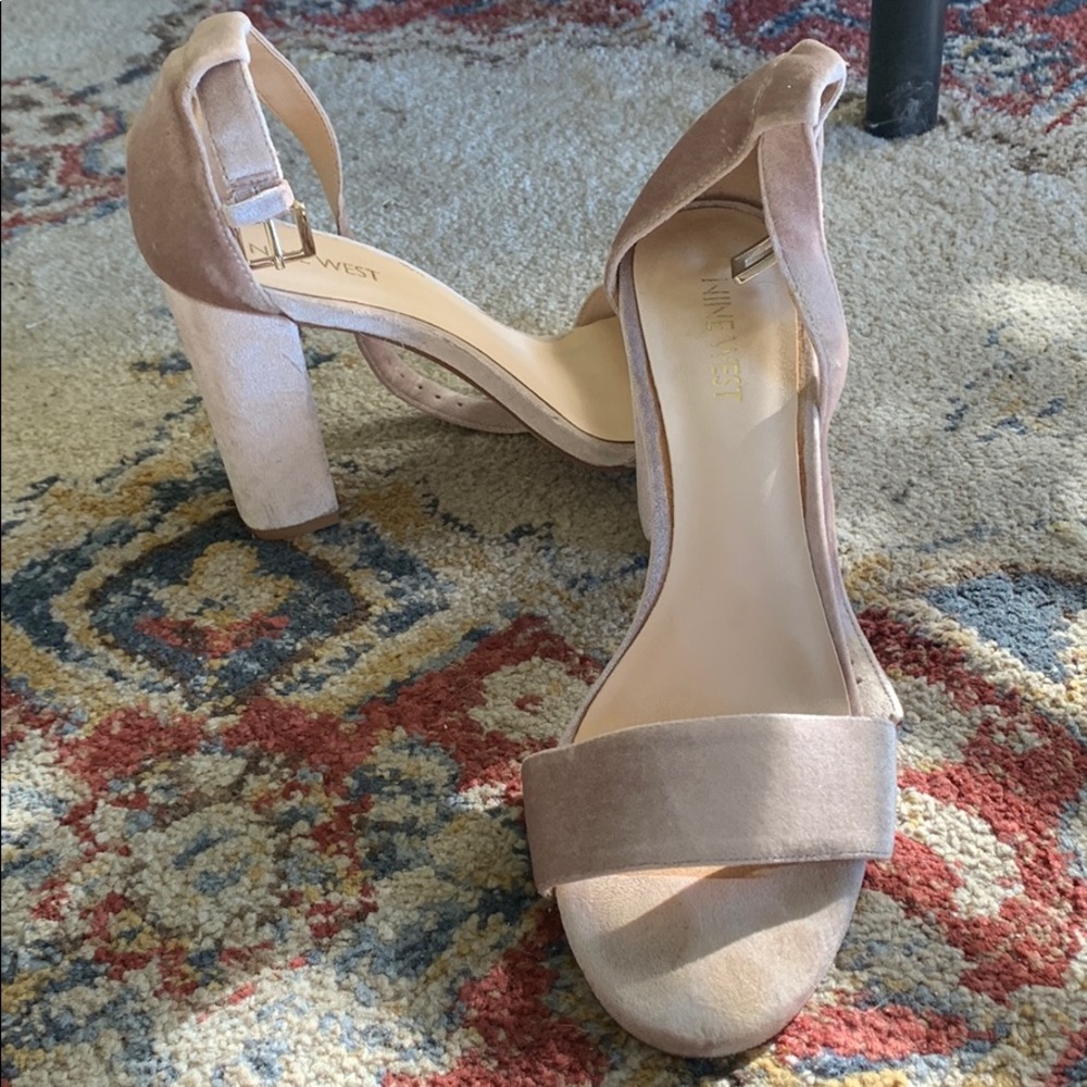Nine West velvet sandal heels
